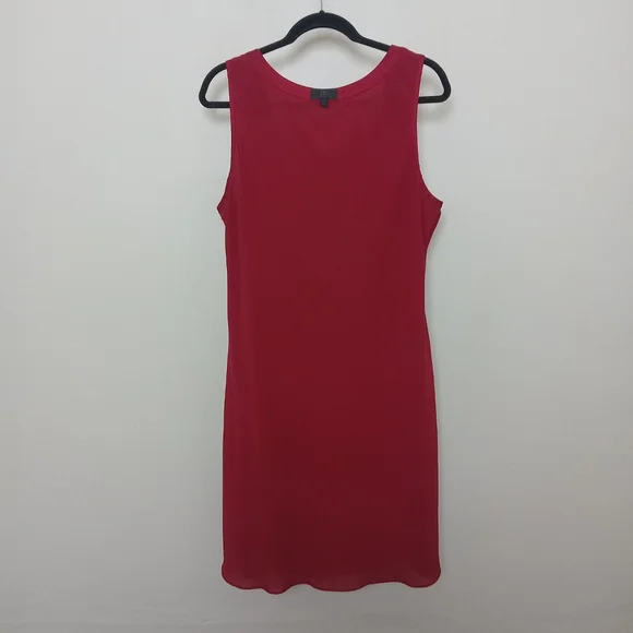 Banana Republic Red Pop Over 100% Silk Sleeveless Dress - Picture 10 of 14